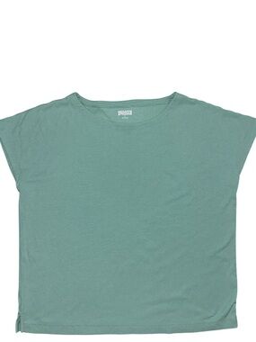 Duluth Trading Rib Knit Modal Blend Cap Sleeve Top Large Aqua Teal Stretch